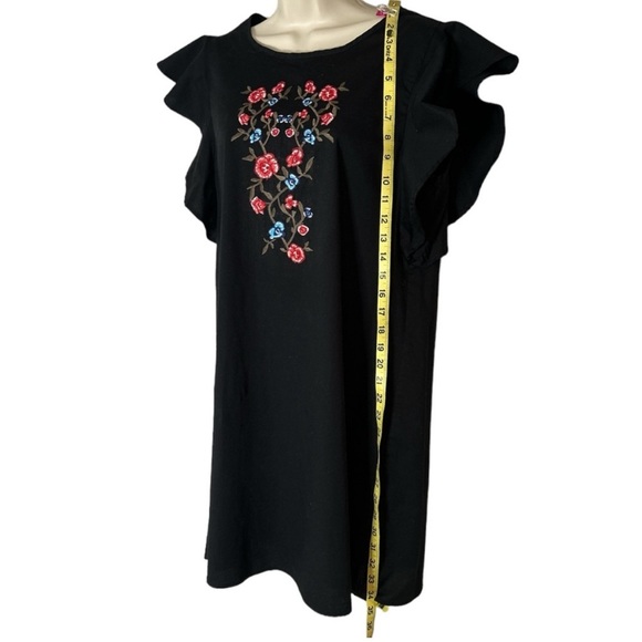 Potters Pot black sleeveless ruffle dress size L - Picture 4 of 7